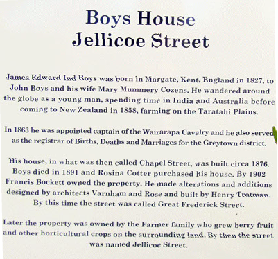 Boys House, Jellicoe St, Greytown Heritage Walk 